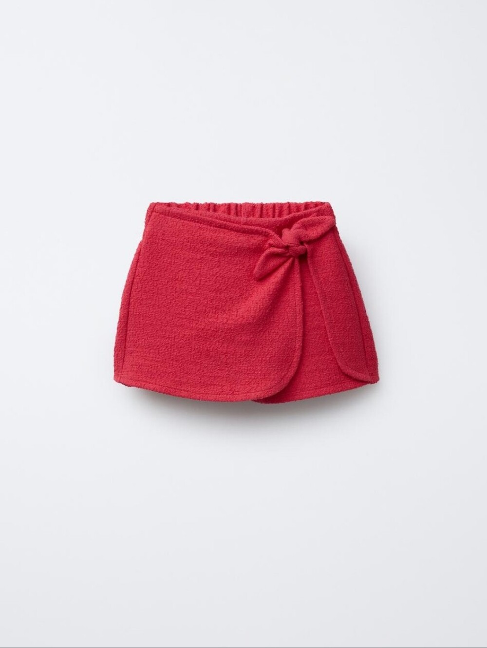 Red Mini Skirt with Side Tie